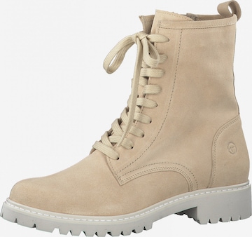 TAMARIS Veterlaarsjes in Beige: voorkant