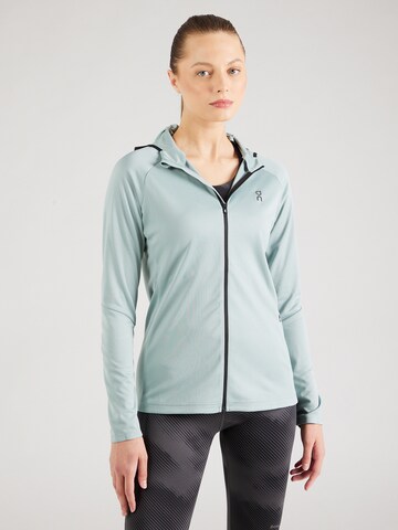 On Athletic Zip-Up Hoodie in Green: front