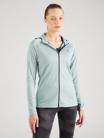 On Athletic Zip-Up Hoodie in Green: front