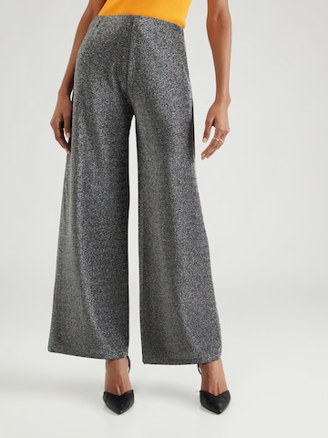 Wide leg Pantaloni de la Compania Fantastica pe argintiu: față