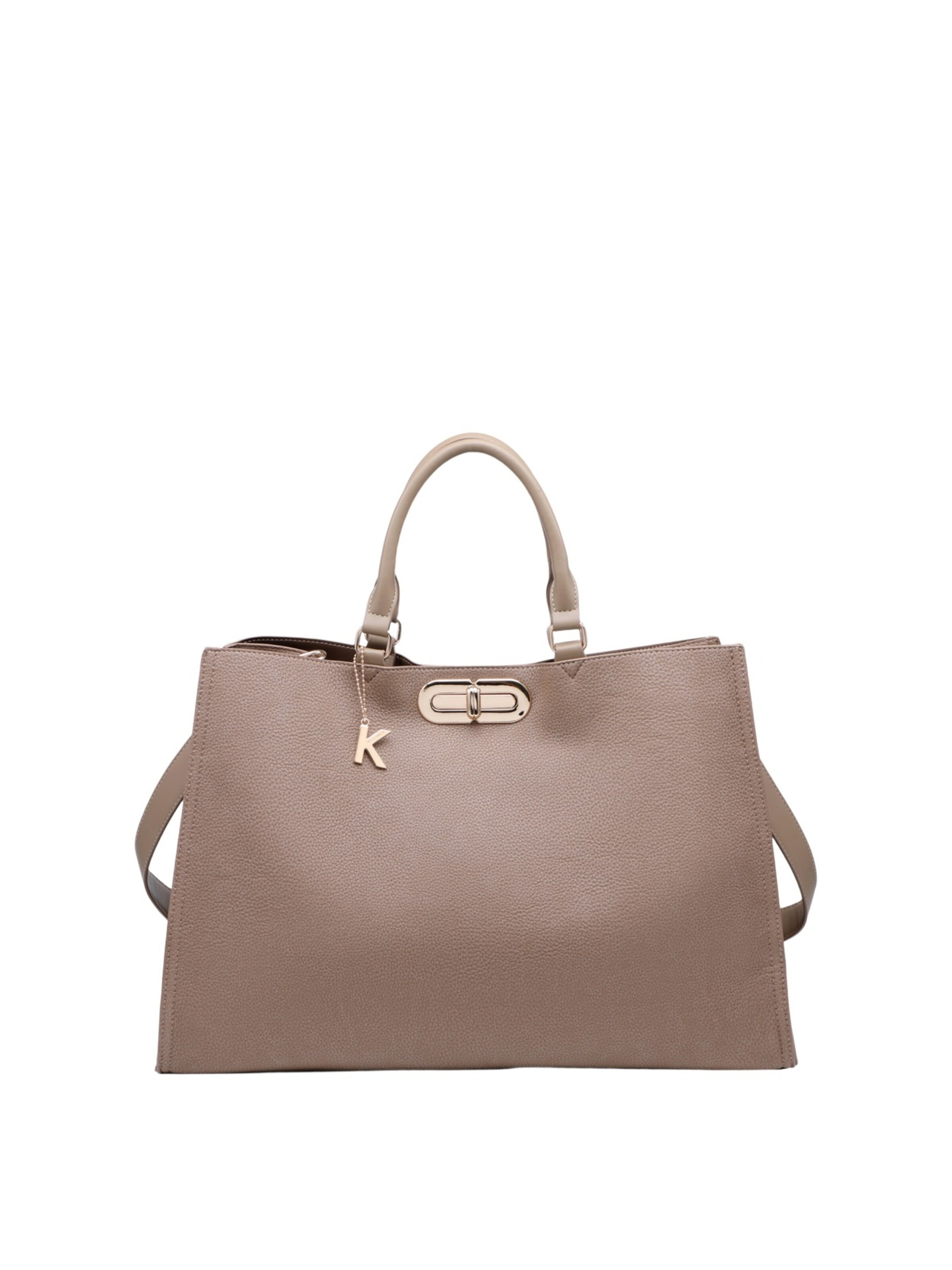 Borsa a mano di Kassandra in beige: frontale