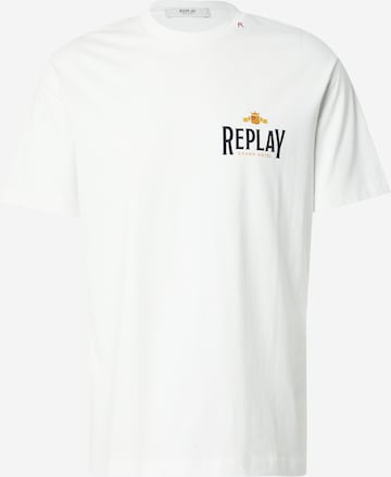 REPLAY Тениска в бяло: отпред