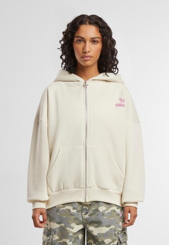 Felicious Zip-Up Hoodie in Beige