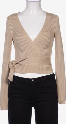 NA-KD Sweater & Cardigan in XS in Beige: front