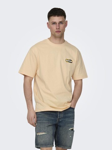 T-Shirt 'KEITH' Only & Sons en beige : devant