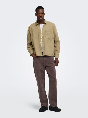 Coupe regular Chemise business 'ONSTimes' Only & Sons en beige