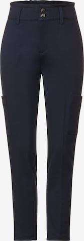 STREET ONE Tapered Cargo Pants in Blue: front