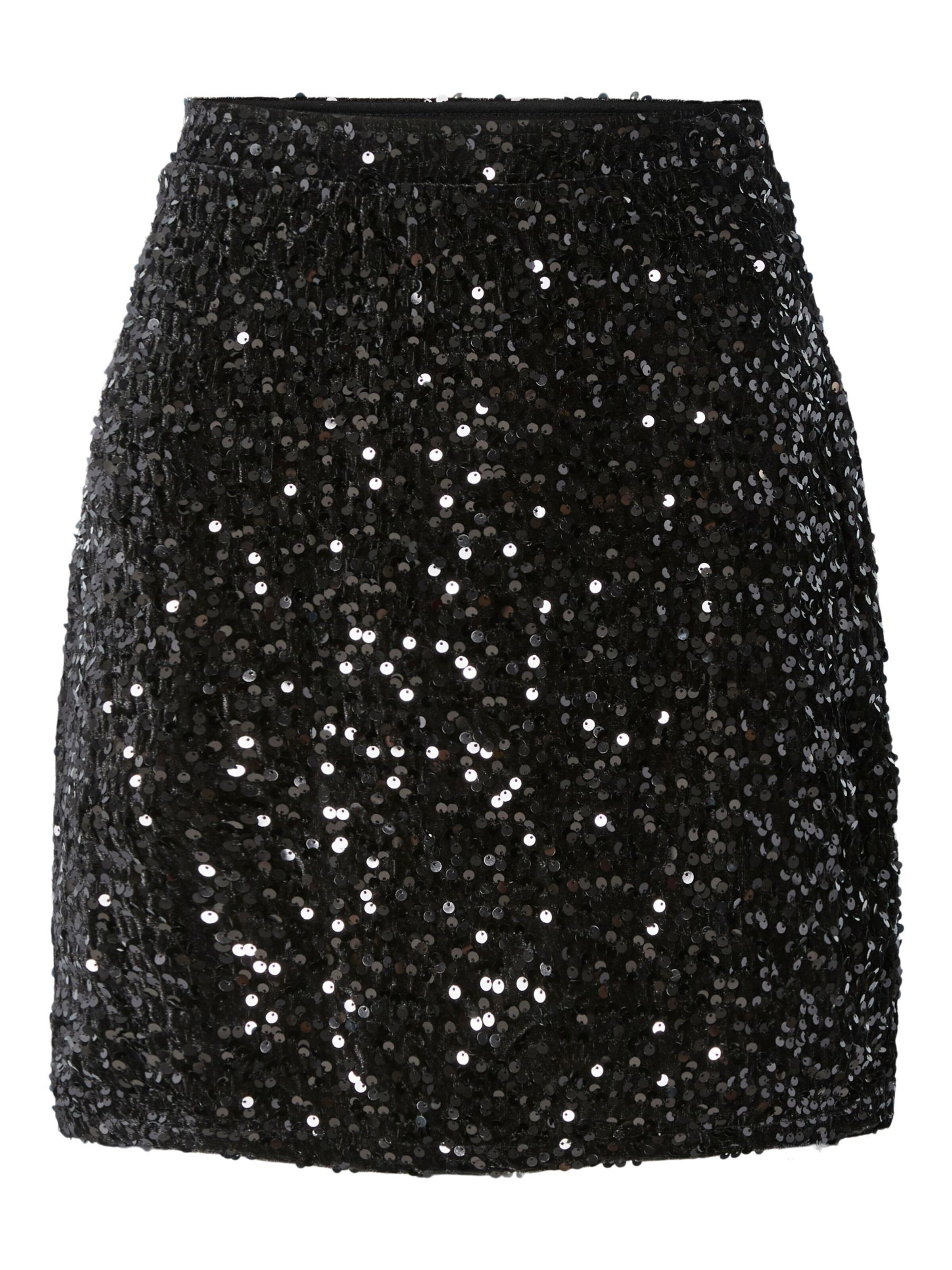 PIECES - Falda 'PCKAMMY' en negro: frente