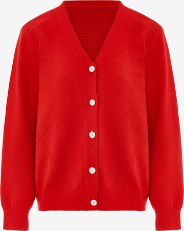 YASANNA Knit Cardigan in Red: front