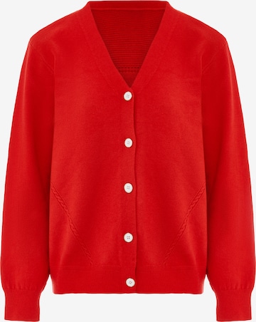 YASANNA Knit Cardigan in Red: front