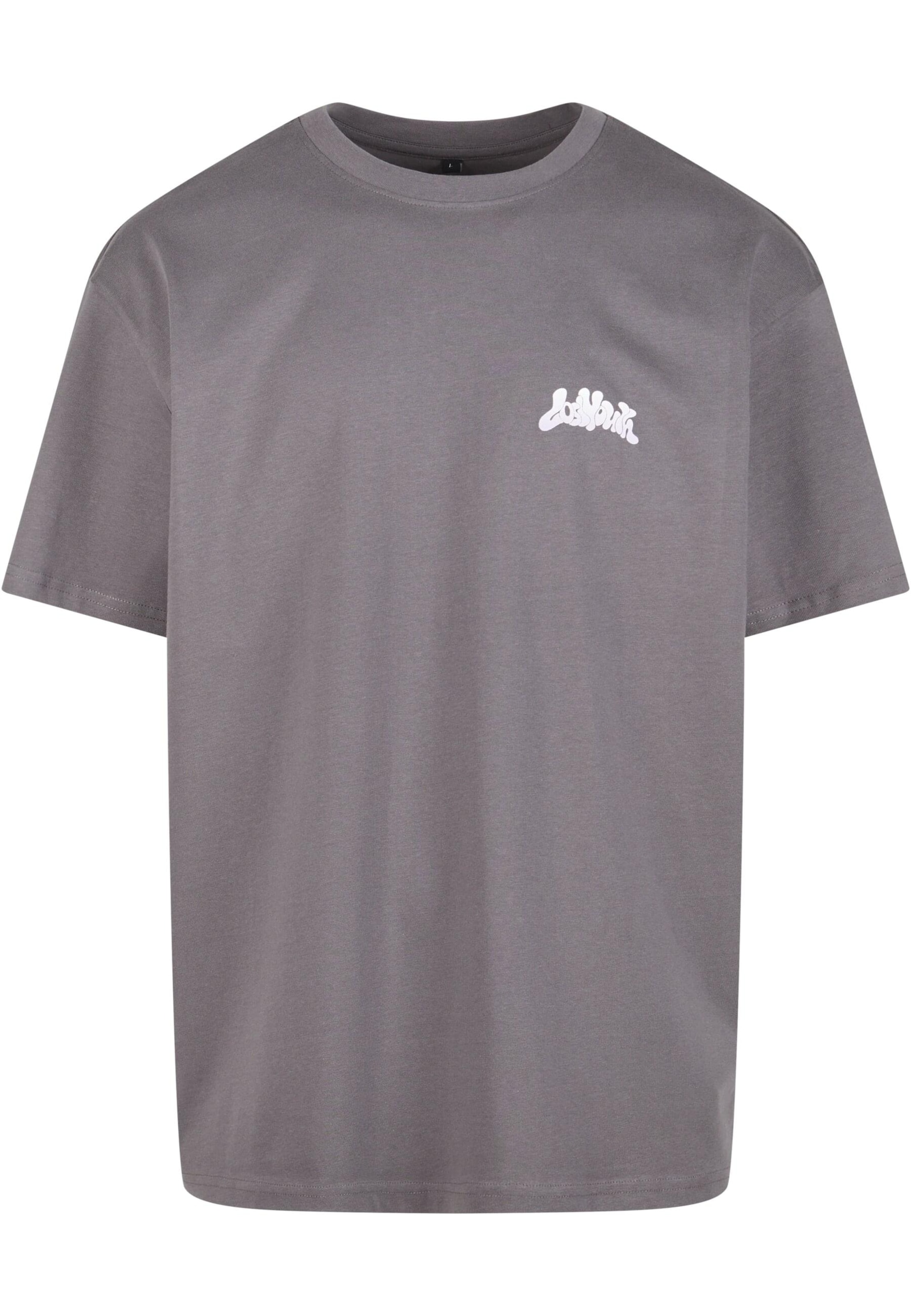 pelēks Lost Youth T-Krekls 'Flowers': no priekšpuses