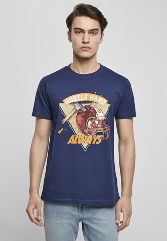 T-Shirt 'Hustle Hard Always' Mister Tee en bleu : devant