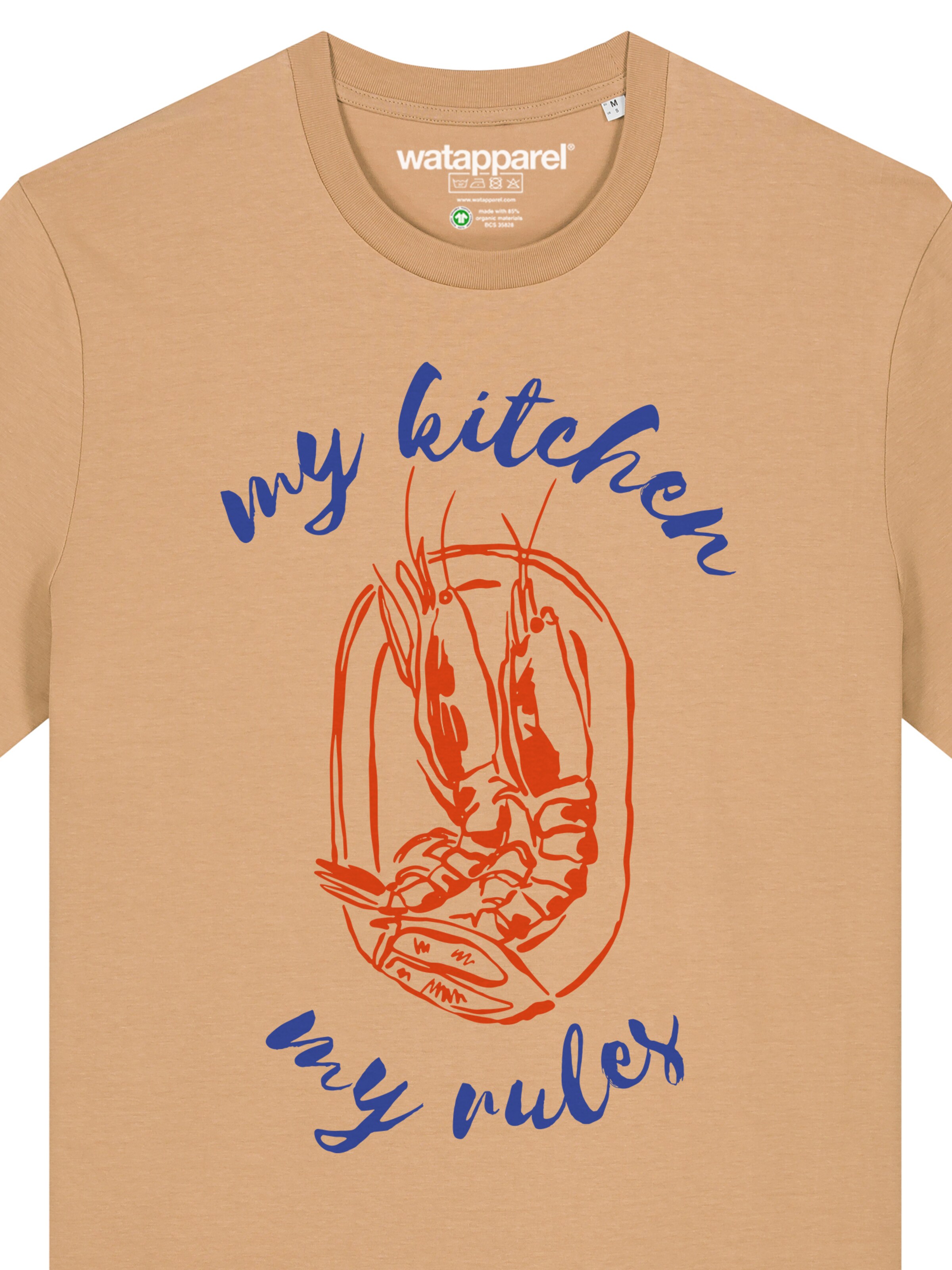 Watapparel Shirt 'My Kitchen My Rules' in Beige