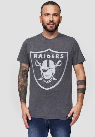 Recovered Shirt 'NFL Raiders Classic Vintage' in Grey: front