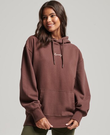 Sweat-shirt Superdry en marron : devant