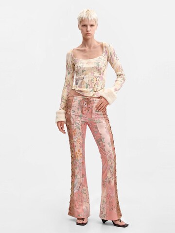 Desigual Flared Παντελόνι σε ροζ