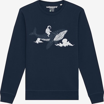 Felpa 'Spacewhale' di Watapparel in blu: frontale