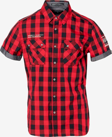 KOROSHI Regular fit Button Up Shirt in Red: front