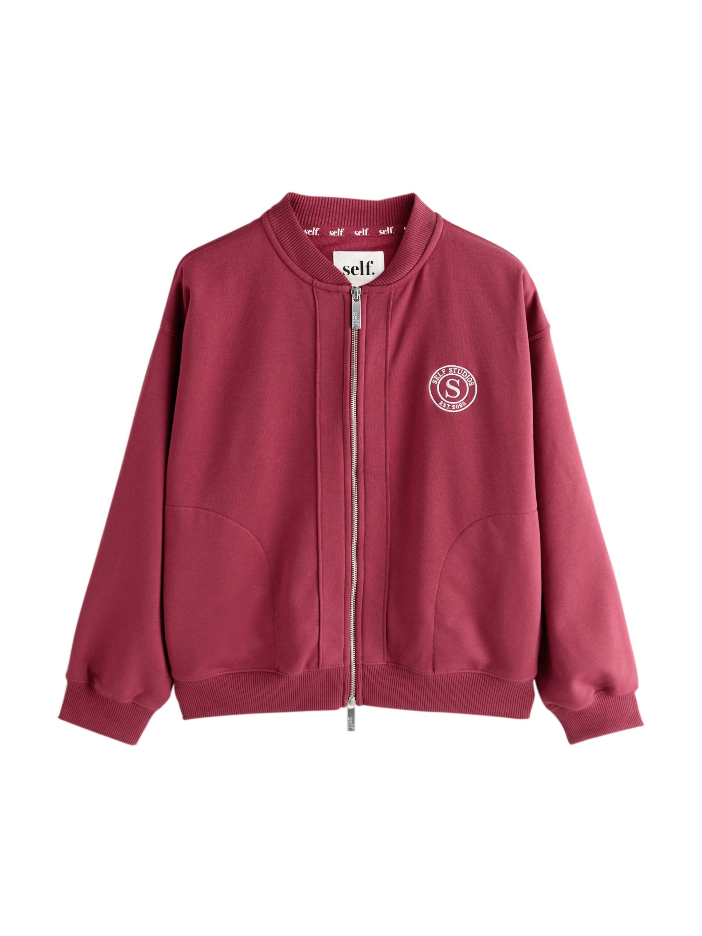 self. Sweatjacke in Rot: Vorderseite