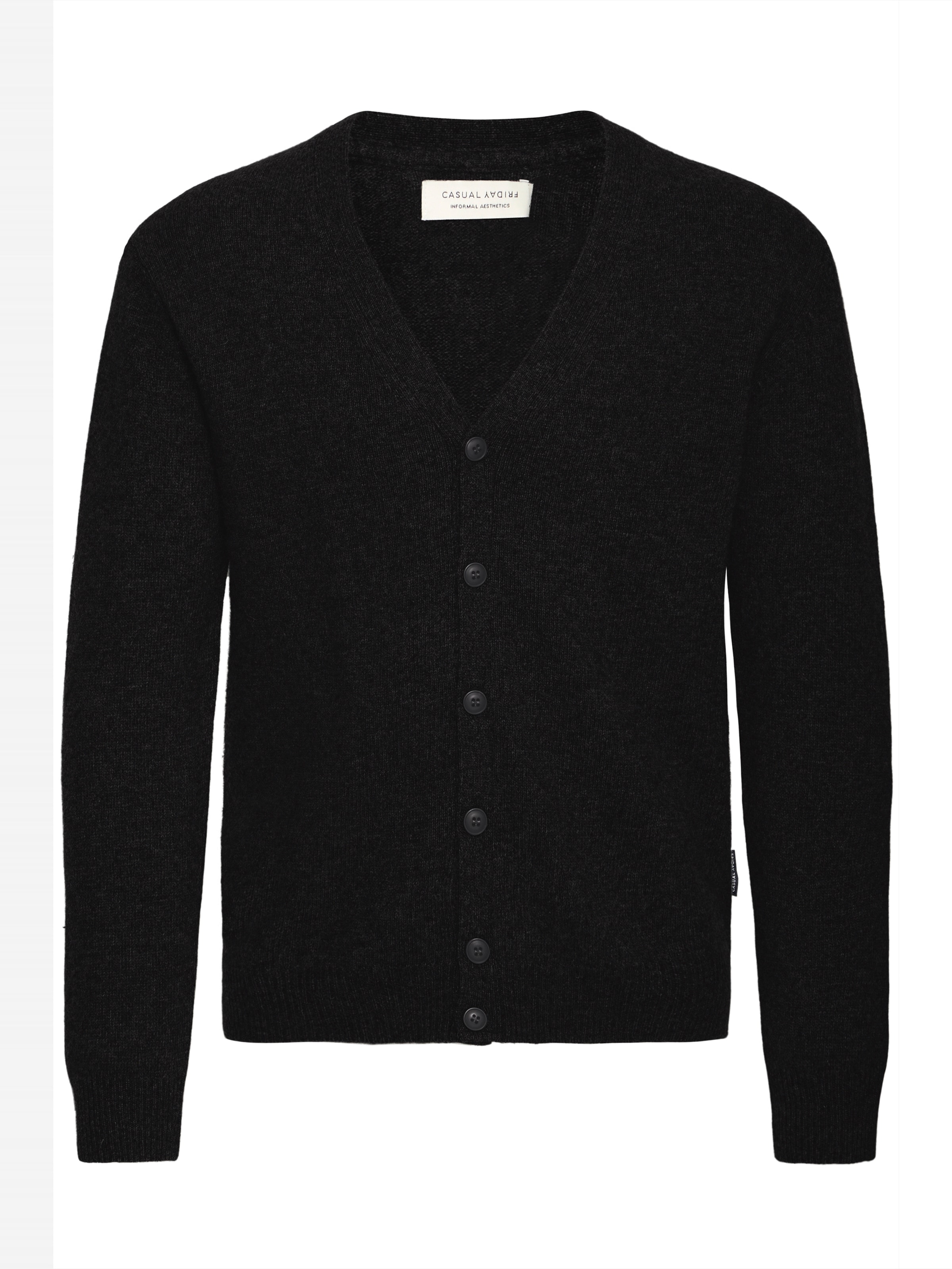 Casual Friday Knit Cardigan 'CFKarl' in Black: front