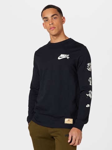 Nike Sportswear Shirt in Zwart: voorkant