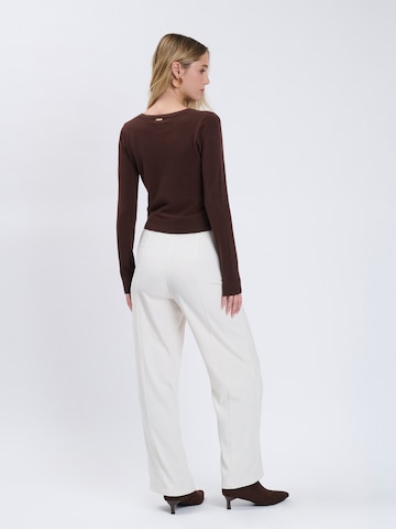 Influencer Knit Cardigan in Brown