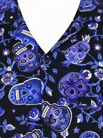 King Kameha Shirt 'Skull' in Blauw
