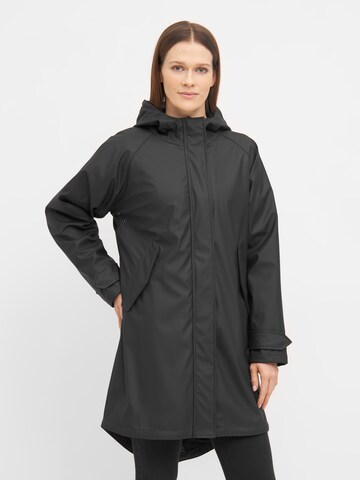 Derbe Regenjacke 'Traveby Friese Plain' in Schwarz: Vorderseite