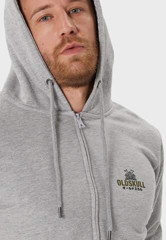 Oldskull Zip-Up Hoodie in Grey