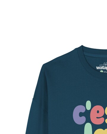 Sweat-shirt 'C'est la vie ' Watapparel en vert