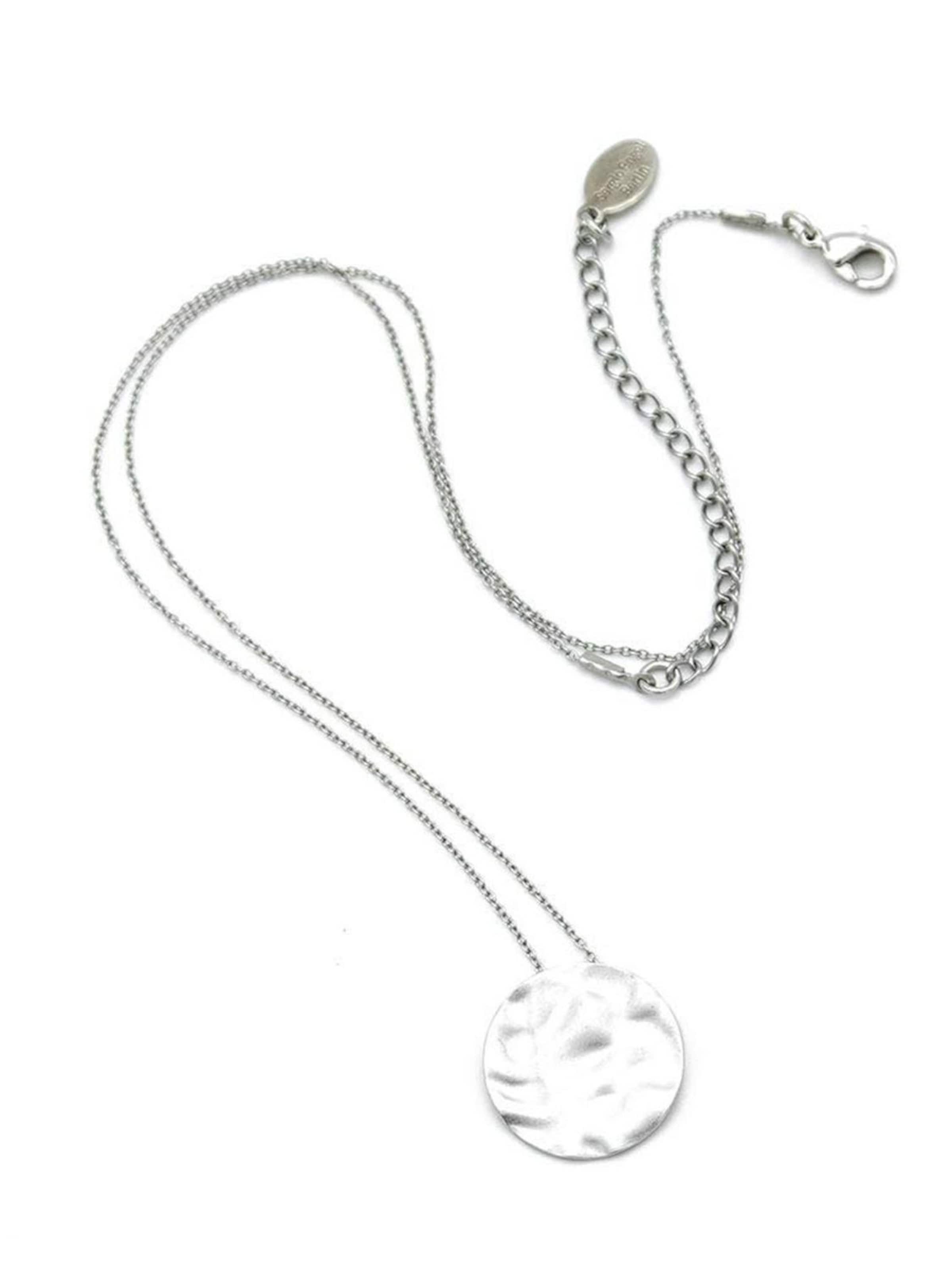 Sergio Engel Necklace 'Sienna Kette 01 Minimalistische Edelstahlkette mit Plättchen-Anhänger' in Silver: front