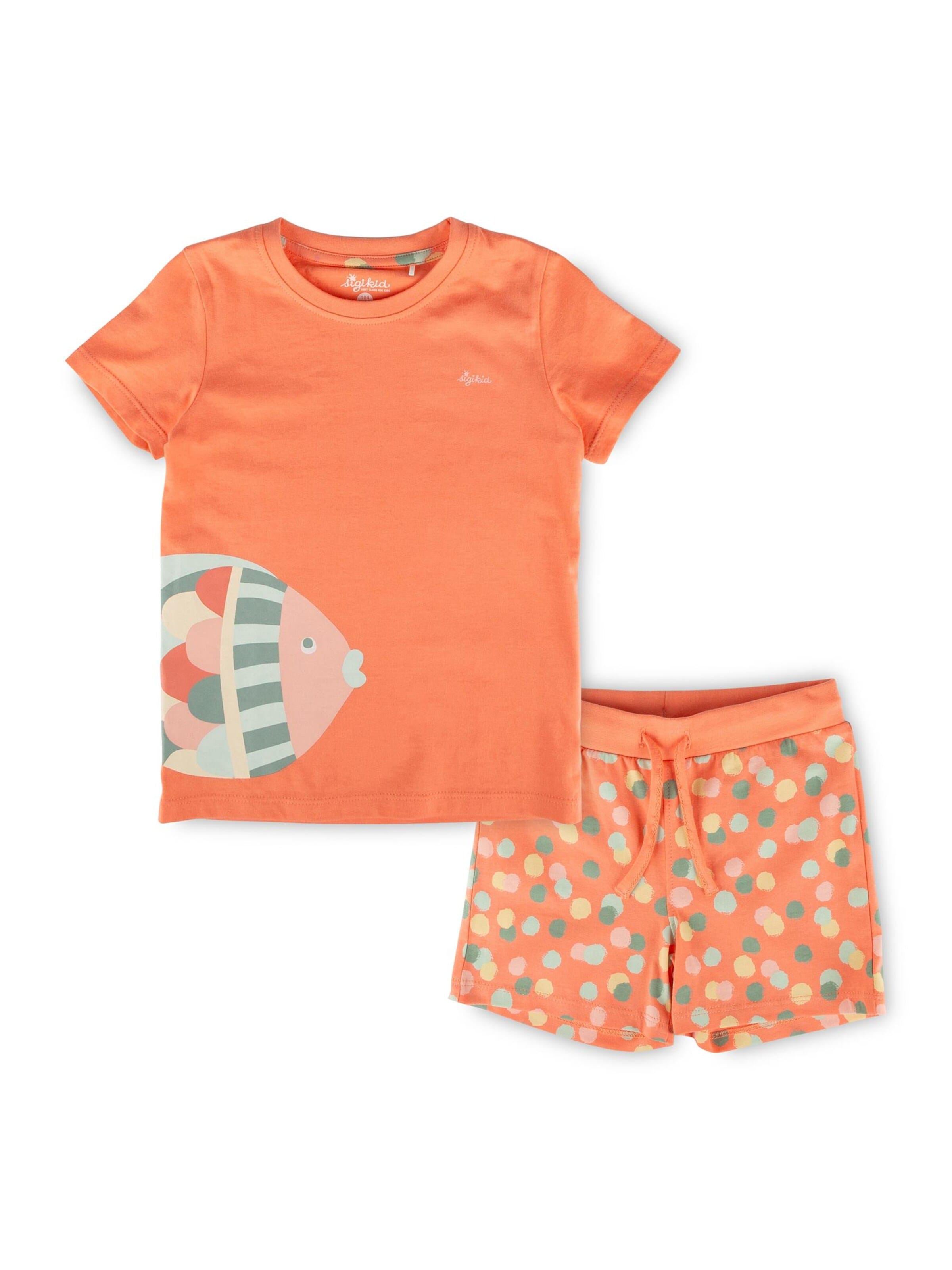 SIGIKID Pajamas 'Shorty Pyjama Nachtwäsche' in Orange: front