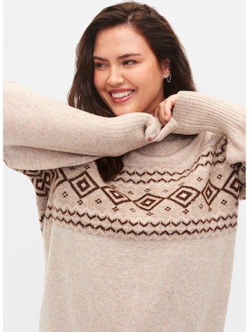 Zizzi Sweater 'Mnordic New' in Beige