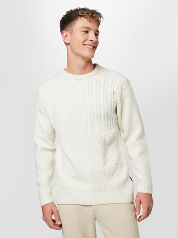 TOM TAILOR DENIM Sweater in Beige: front