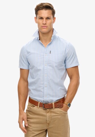 Superdry Regular fit Overhemd in Blauw: voorkant