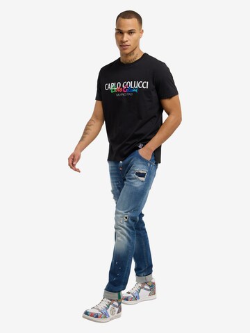 T-Shirt ' Camisa ' Carlo Colucci en noir