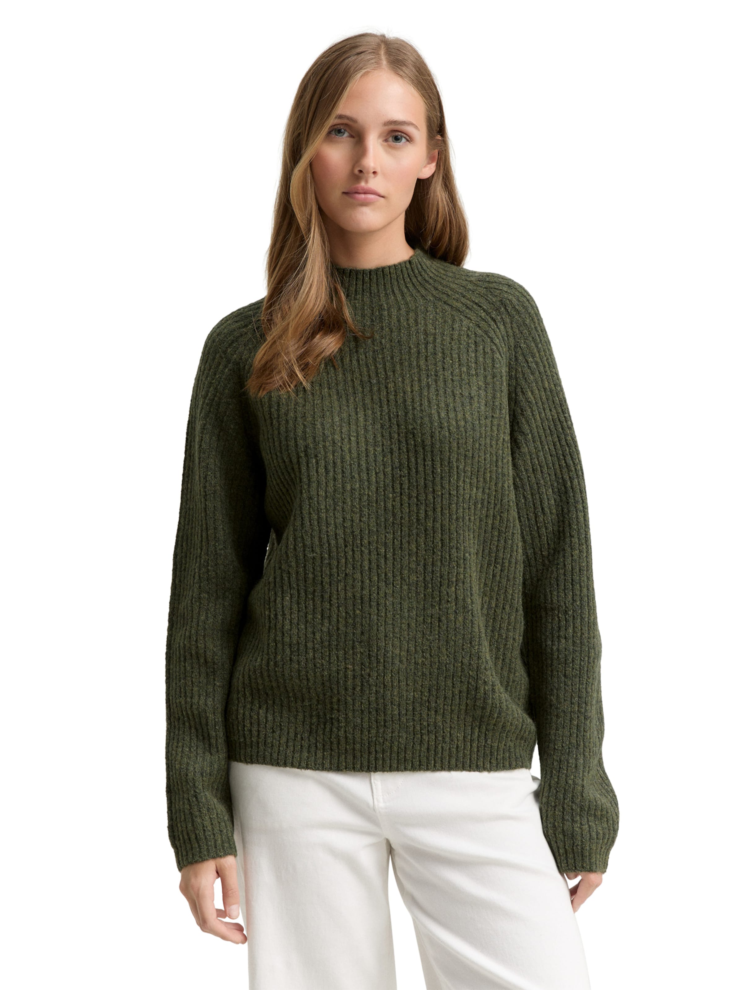 TOM TAILOR DENIM Sweater in Green: front