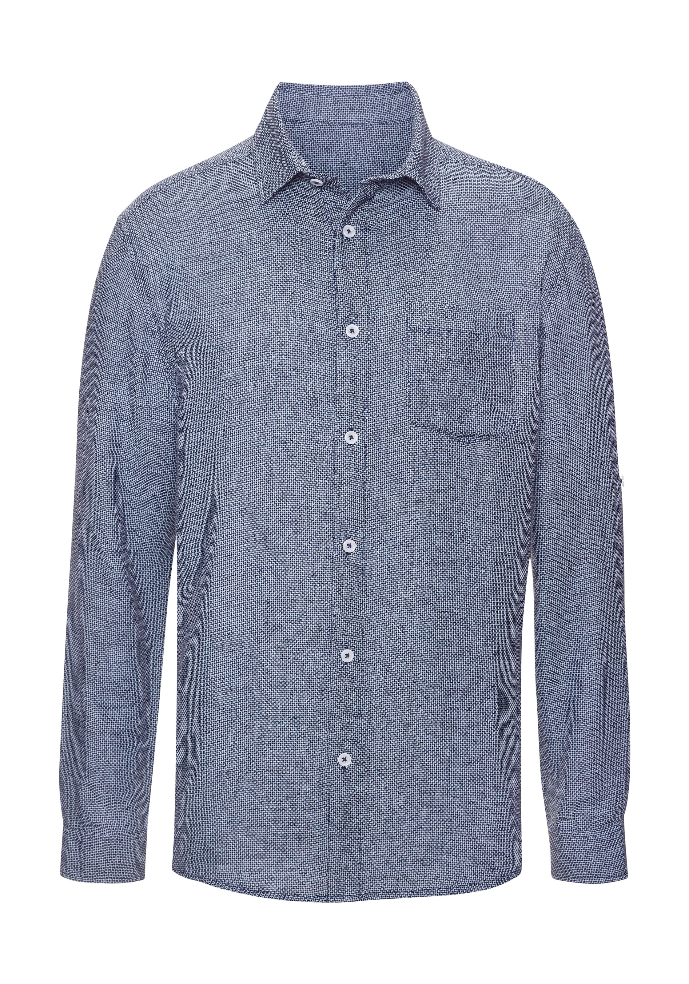JOHN DEVIN Button Up Shirt in Blue: front