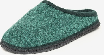 Gottstein Hausschuh 'Gottstein Walkpantoffel Wool Venture Low' in Grün: Vorderseite