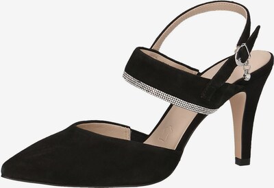 CAPRICE Slingpumps in schwarz / silber, Produktansicht