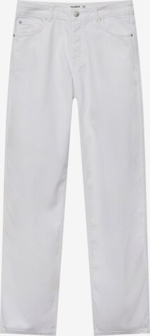 Pull&Bear Široke hlačnice Kavbojke | bela barva: sprednja stran