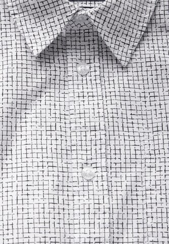 Street One MEN Regular Fit Kariertes Slim Fit Hemd in Weiß