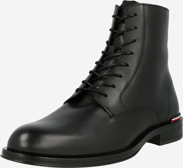 TOMMY HILFIGER Lace-up boots 'CORE' in Black: front