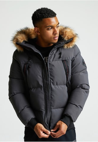 Zavetti Canada NAVAX HOODED BOMBER JACKET ' ' in Grau: Vorderseite