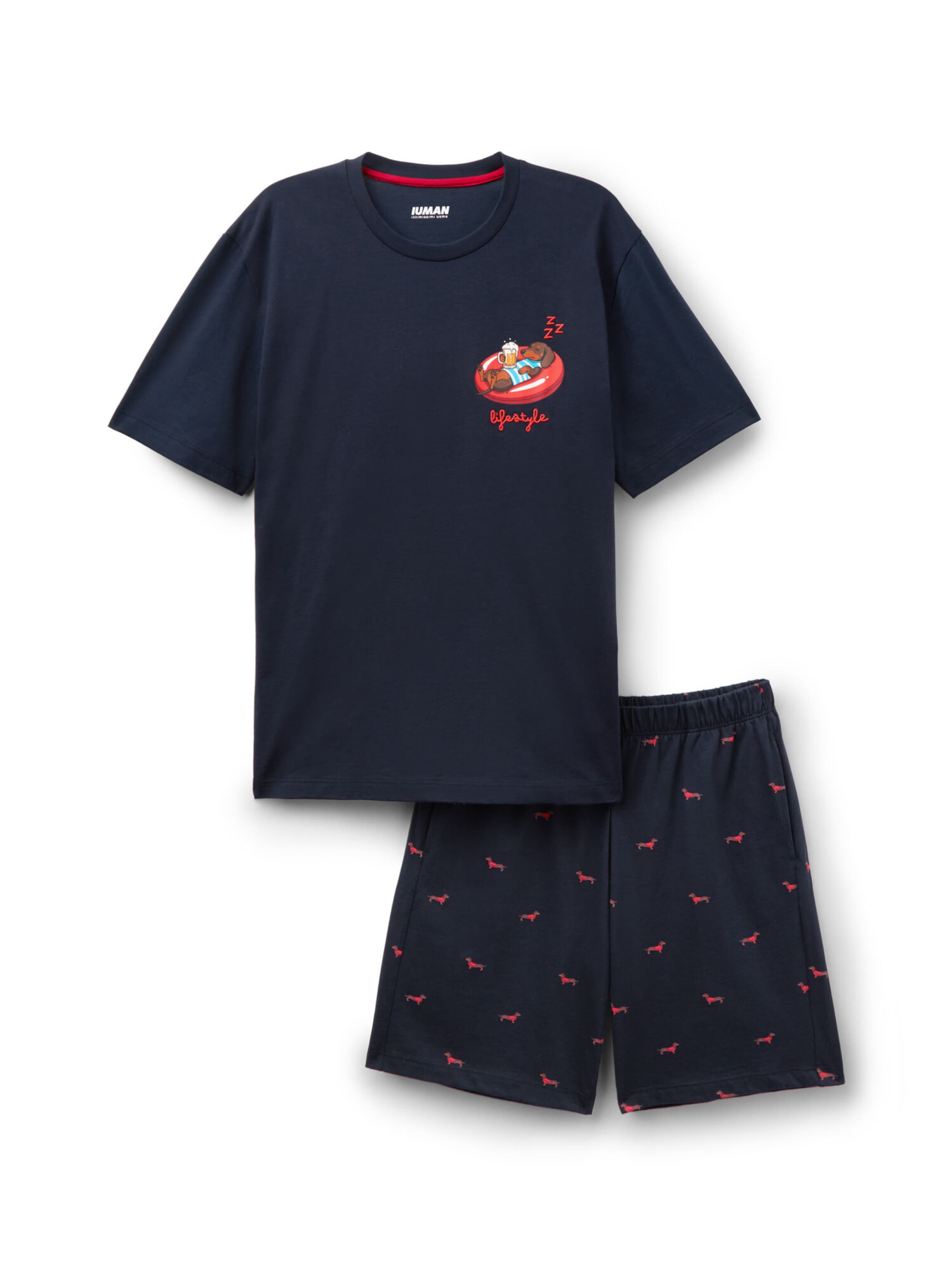 IUMAN Intimissimi Uomo Pyjama kurz in Blau: Vorderseite