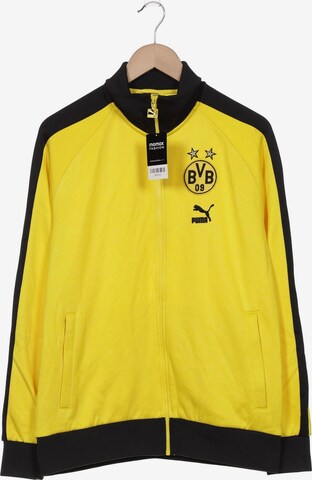PUMA Sweatshirt & Zip-Up Hoodie in M in Yellow: front