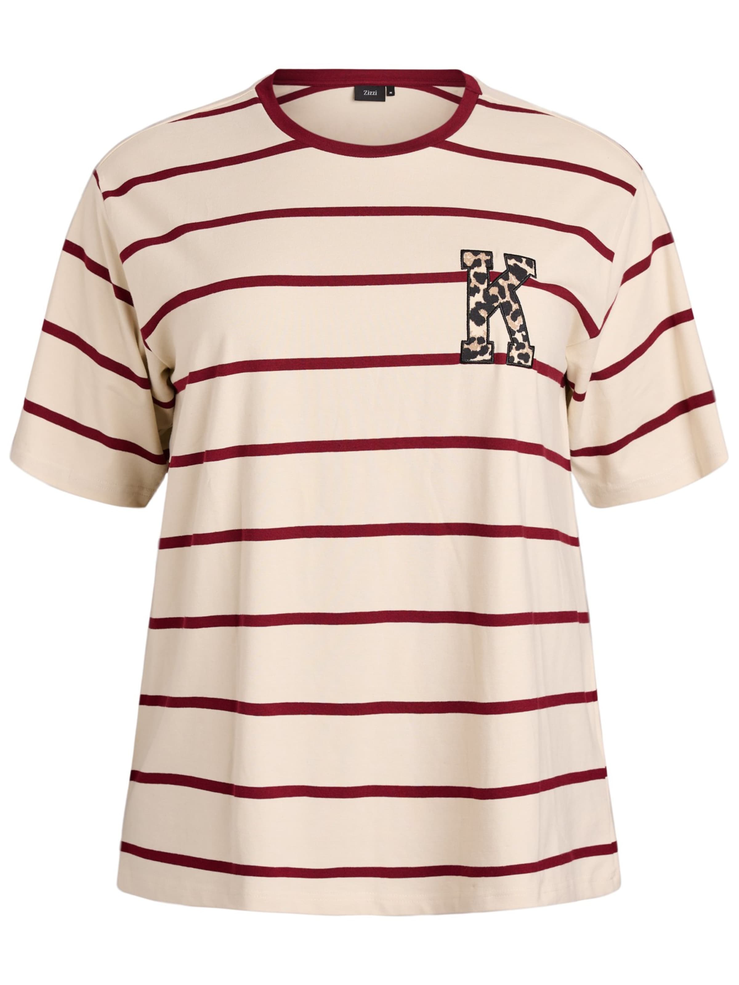 Zizzi Shirt 'Eofelia' in Beige: voorkant