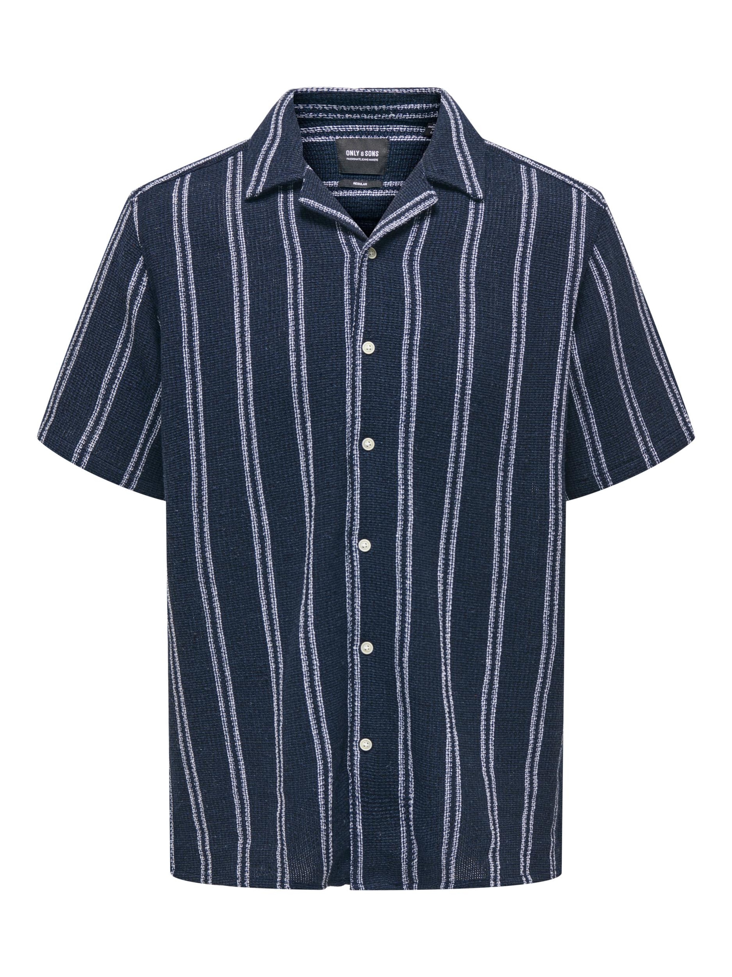 Only & Sons Regular fit Button Up Shirt 'Trev' in Blue: front