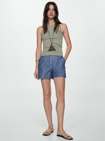 MANGO Loosefit Kalhoty s puky 'Letizia' – modrá