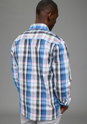 DELMAO Regular fit Button Up Shirt in Blue